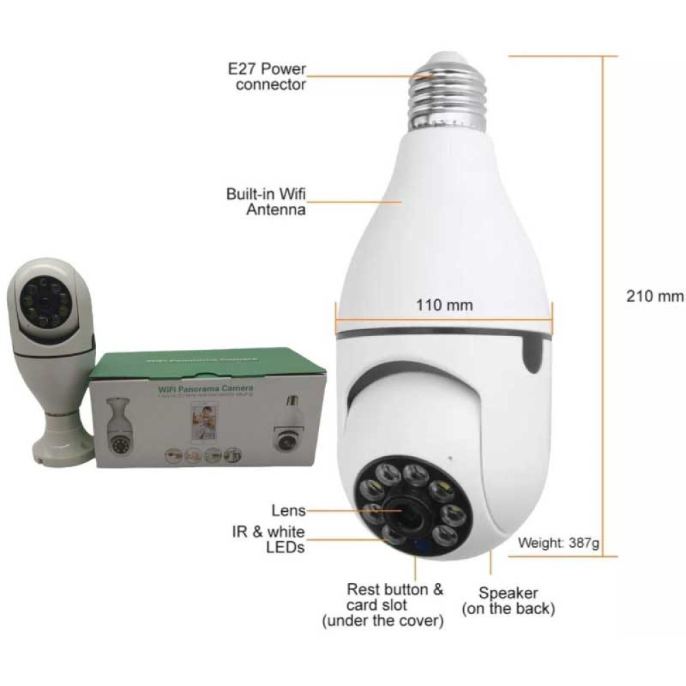 2.0MP Wi-Fi Panoramic Bulb Camera