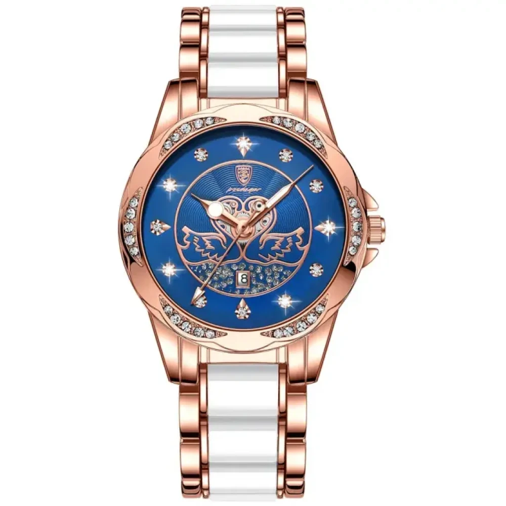POEDAGAR PG 361 Women's Watch Luxury Brand Waterproof Calendar Luminous Steel Band Watch Korean Fashion Ladies Watches