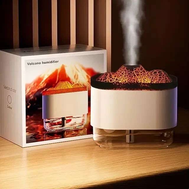 ZADIKO Air Humidifier Ambient Volcano Lamp Simulation 300ml – A331 – Black