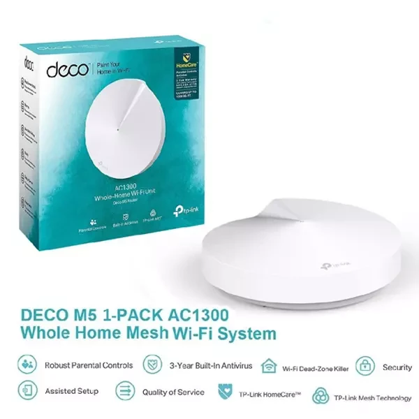 TP-Link Deco M5 AC1300 Secure Whole-Home Wi-Fi Router with Access point Single Pack
