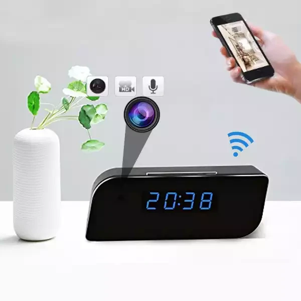 Table Clock Wi-Fi Night Vision HD Camera