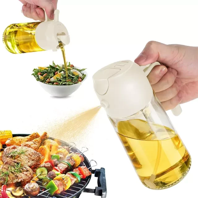 2 in 1 Oil Dispenser And Sprayer Bottle