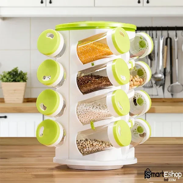 16 PCS Tree Shape Rotatable Spice Rack