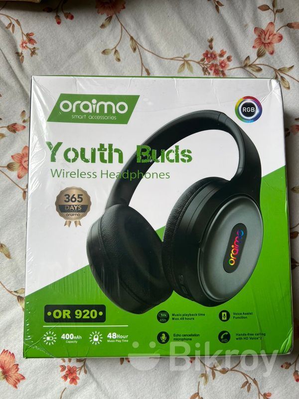Oraimo OR-920 Youth Buds RGB Wireless Bluetooth Headphones – Deep Bass Sound