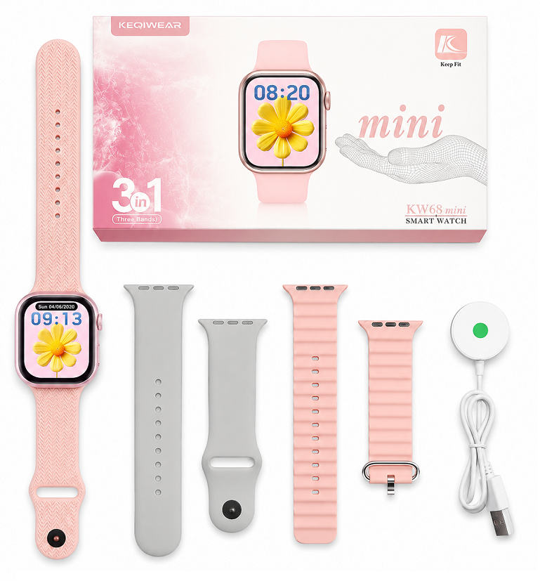 KW68 Mini Smart Watch (3+1) মেয়েদের স্মার্ট ওয়াচ