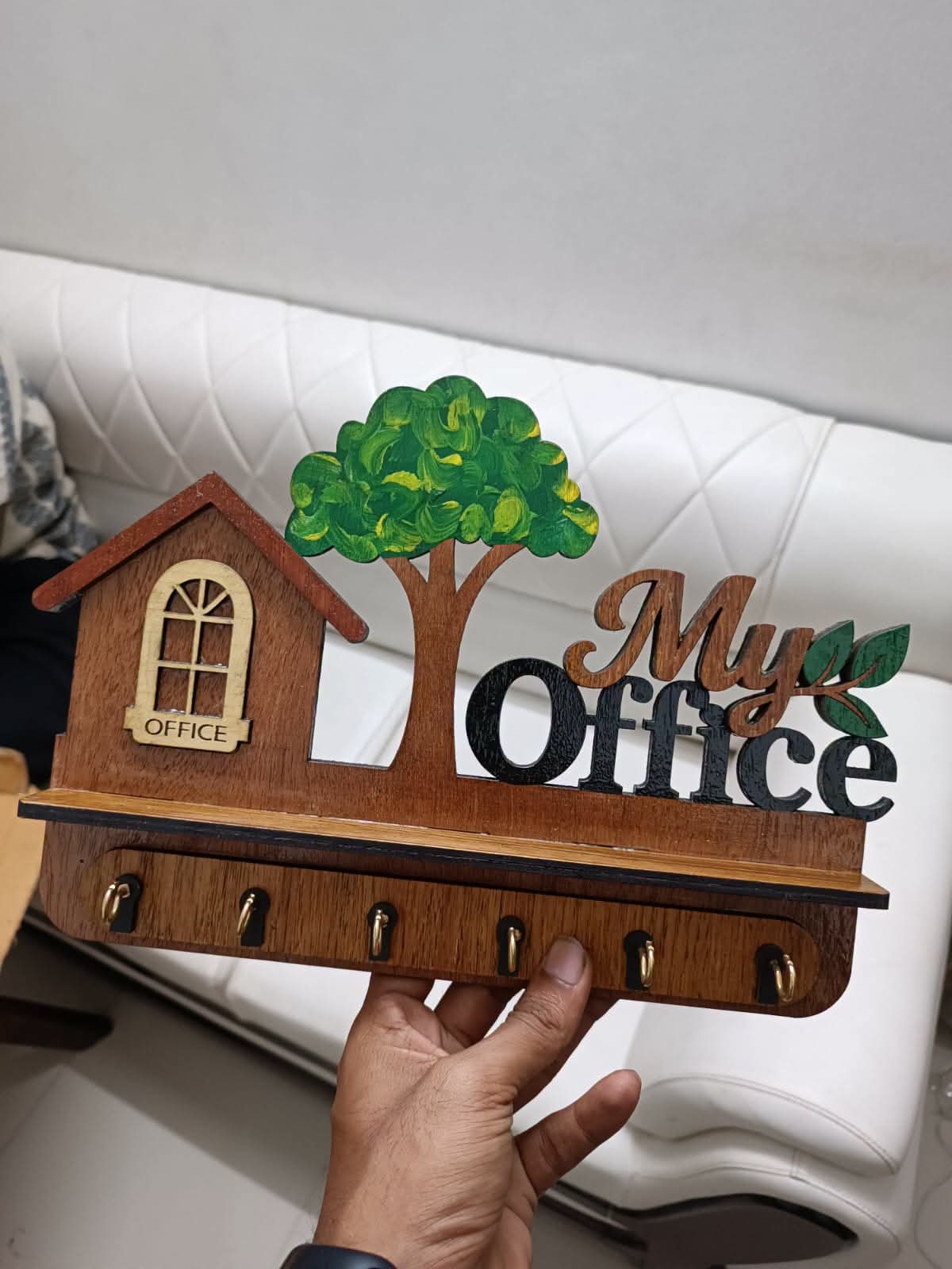 Wooden key holder (my office)